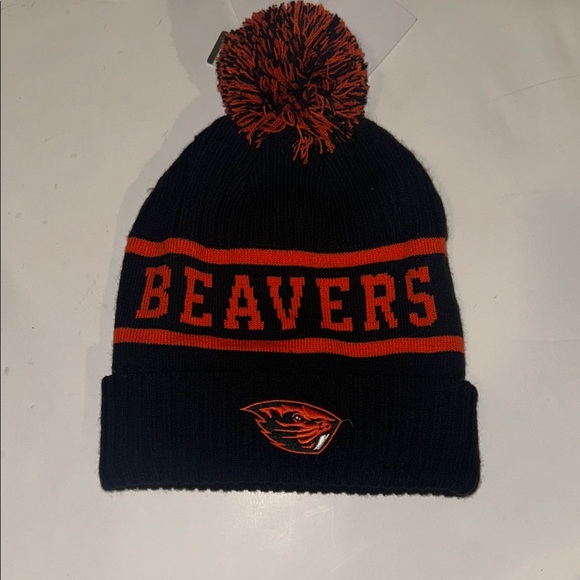 Oregon State Beavers Pom-Pom Beanie - Black and Orange - Picture 1 of 6